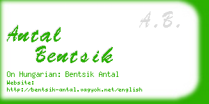 antal bentsik business card